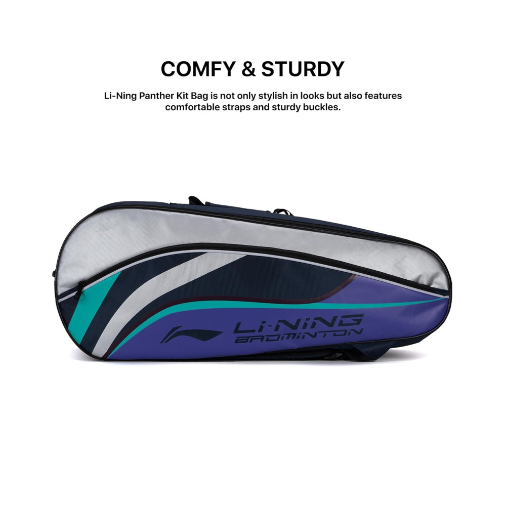 Li-Ning Panther Double Zipper Polyester Badminton Kit Bag| Stash Pocket | Ample Storage | Unisex - Men, Boys, Girls, Women Li-Ning Panther Double Zipper Polyester Badminton Kit Bag| Stash Pocket | Ample Storage | Unisex - Men, Boys, Girls, Women