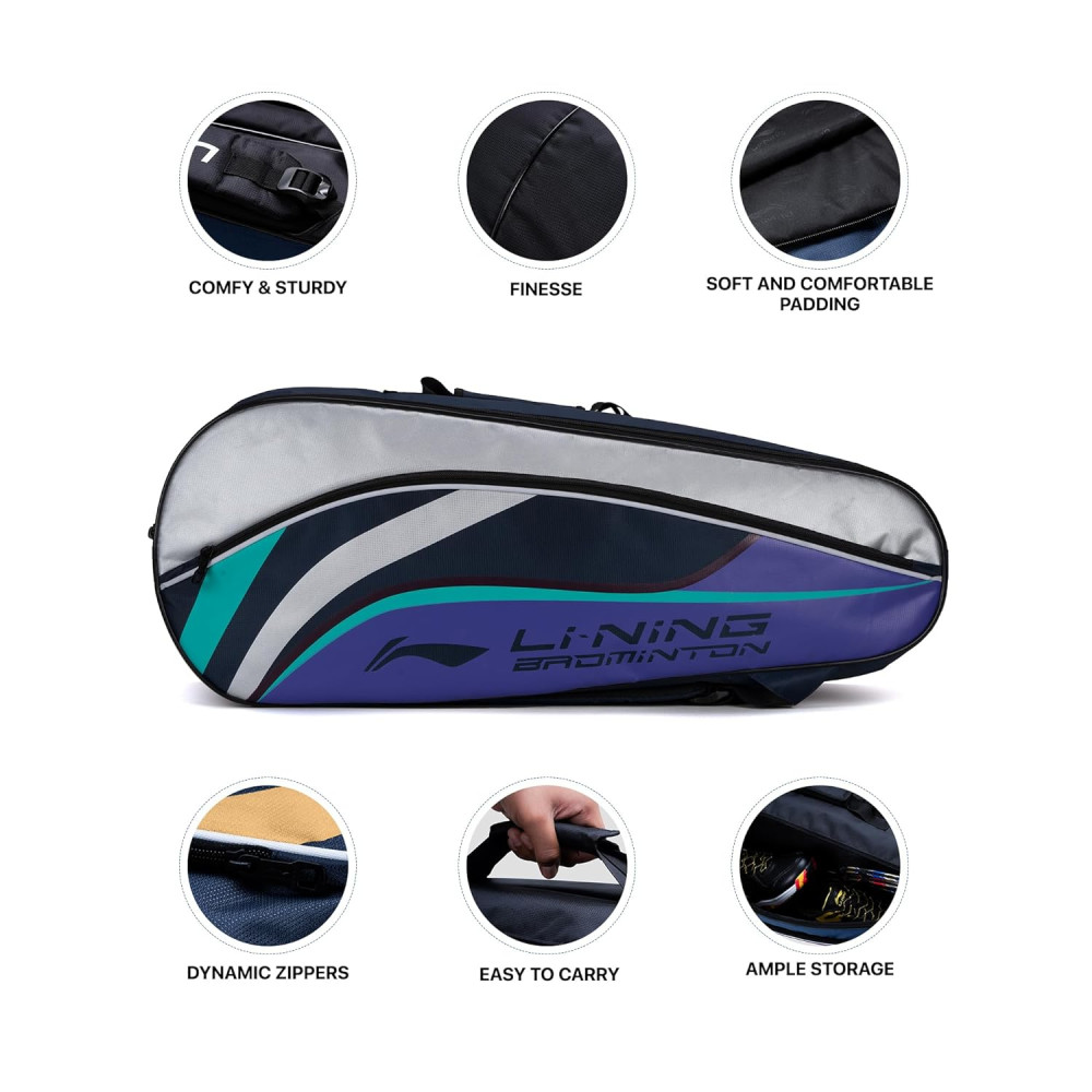 Li-Ning Panther Double Zipper Polyester Badminton Kit Bag| Stash Pocket | Ample Storage | Unisex - Men, Boys, Girls, Women Li-Ning Panther Double Zipper Polyester Badminton Kit Bag| Stash Pocket | Ample Storage | Unisex - Men, Boys, Girls, Women