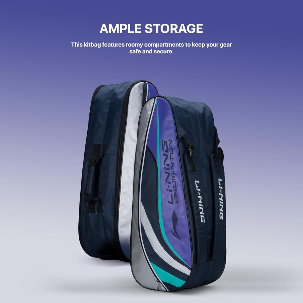 Li-Ning Panther Double Zipper Polyester Badminton Kit Bag| Stash Pocket | Ample Storage | Unisex - Men, Boys, Girls, Women Li-Ning Panther Double Zipper Polyester Badminton Kit Bag| Stash Pocket | Ample Storage | Unisex - Men, Boys, Girls, Women