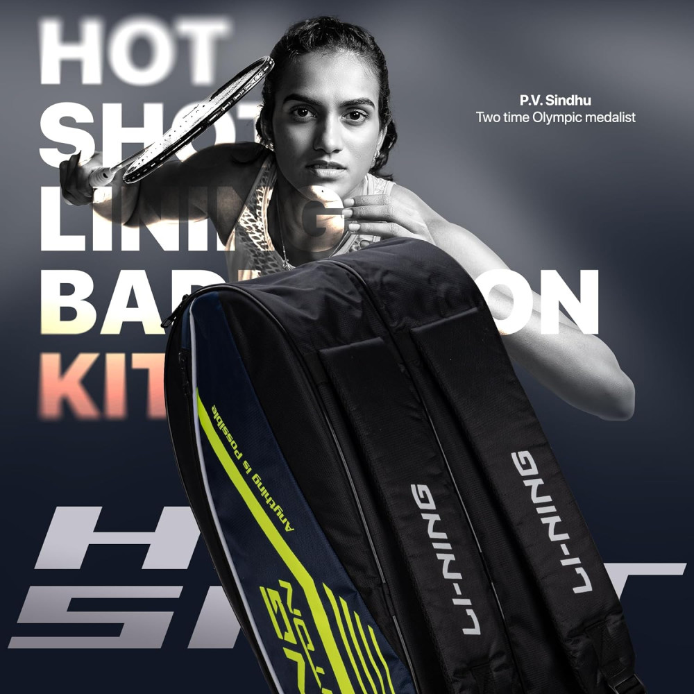 Li-Ning Hot Shot Triple Zipper Polyester Badminton Kit Bag | Easy - Access Compartments | Spacious | Unisex - Men, Boys, Girls, Women Li-Ning Hot Shot Triple Zipper Polyester Badminton Kit Bag | Easy - Access Compartments | Spacious | Unisex - Men, Boys, Girls, Women