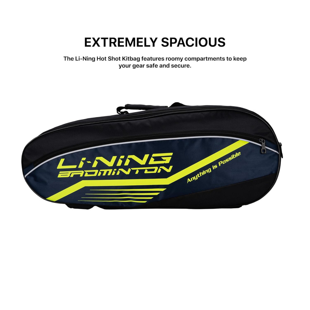 Li-Ning Hot Shot Triple Zipper Polyester Badminton Kit Bag | Easy - Access Compartments | Spacious | Unisex - Men, Boys, Girls, Women Li-Ning Hot Shot Triple Zipper Polyester Badminton Kit Bag | Easy - Access Compartments | Spacious | Unisex - Men, Boys, Girls, Women