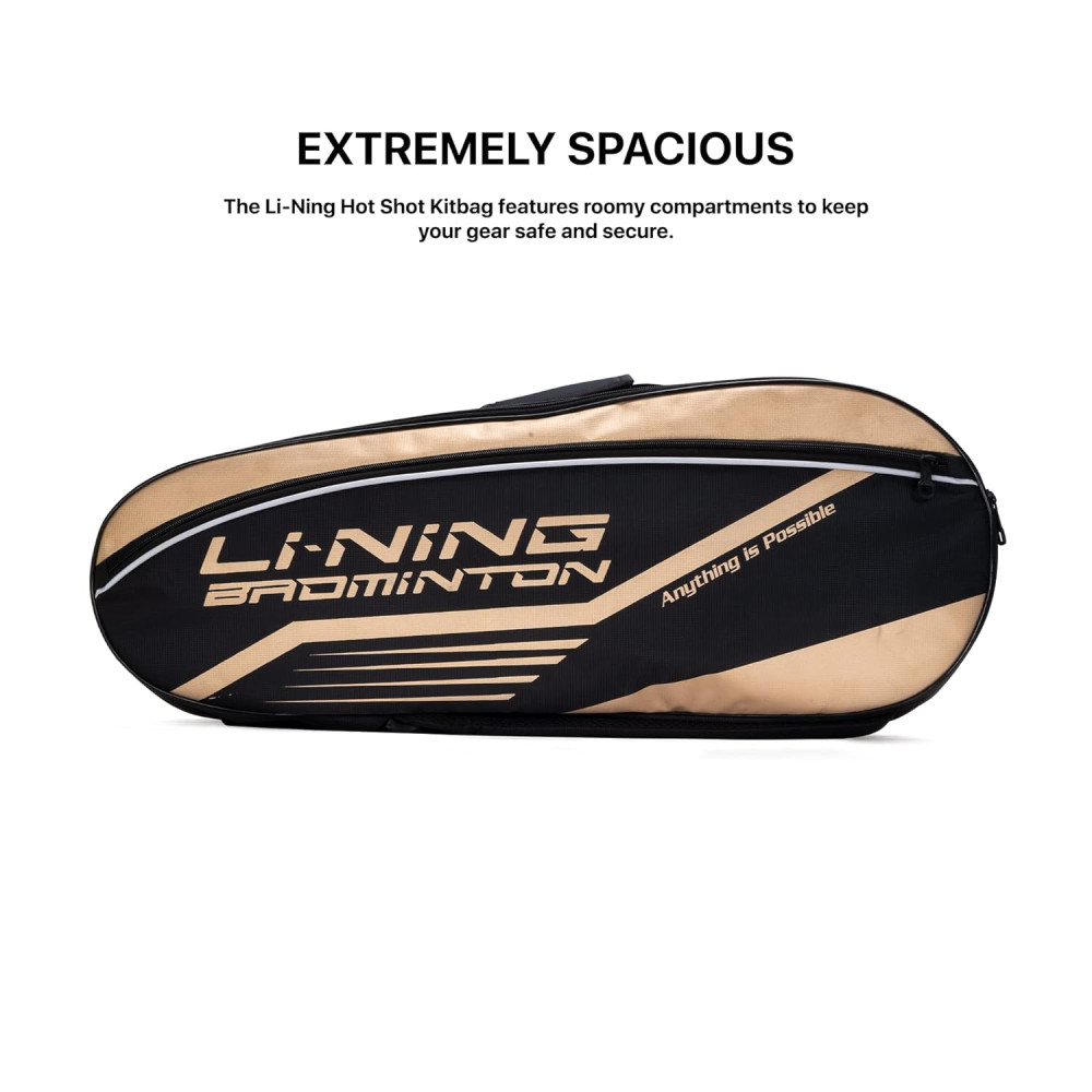 Li-Ning Hot Shot Triple Zipper Polyester Badminton Kit Bag | Easy - Access Compartments | Spacious | Unisex - Men, Boys, Girls, Women Li-Ning Hot Shot Triple Zipper Polyester Badminton Kit Bag | Easy - Access Compartments | Spacious | Unisex - Men, Boys, Girls, Women