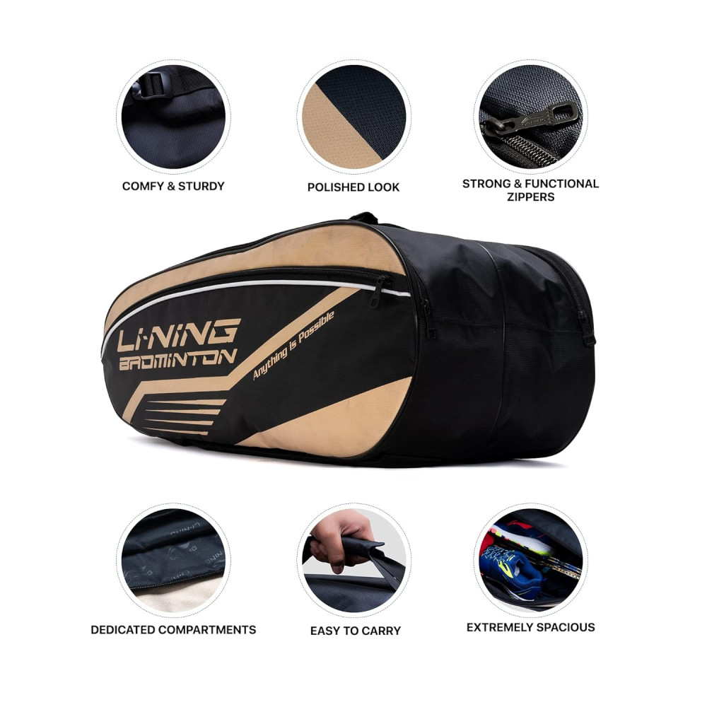 Li-Ning Hot Shot Triple Zipper Polyester Badminton Kit Bag | Easy - Access Compartments | Spacious | Unisex - Men, Boys, Girls, Women Li-Ning Hot Shot Triple Zipper Polyester Badminton Kit Bag | Easy - Access Compartments | Spacious | Unisex - Men, Boys, Girls, Women