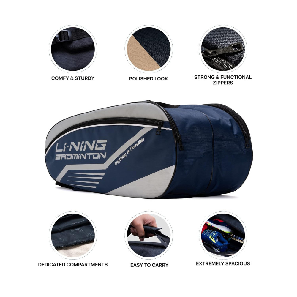 Li-Ning Hot Shot Triple Zipper Polyester Badminton Kit Bag | Easy - Access Compartments | Spacious | Unisex - Men, Boys, Girls, Women Li-Ning Hot Shot Triple Zipper Polyester Badminton Kit Bag | Easy - Access Compartments | Spacious | Unisex - Men, Boys, Girls, Women