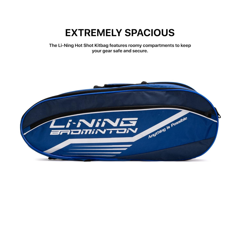 Li-Ning Hot Shot Triple Zipper Polyester Badminton Kit Bag | Easy - Access Compartments | Spacious | Unisex - Men, Boys, Girls, Women Li-Ning Hot Shot Triple Zipper Polyester Badminton Kit Bag | Easy - Access Compartments | Spacious | Unisex - Men, Boys, Girls, Women