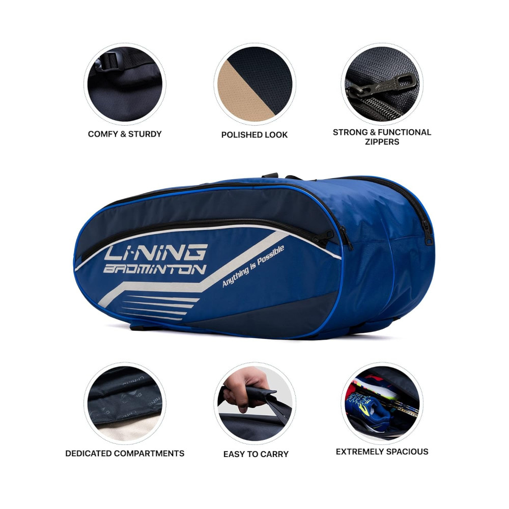 Li-Ning Hot Shot Triple Zipper Polyester Badminton Kit Bag | Easy - Access Compartments | Spacious | Unisex - Men, Boys, Girls, Women Li-Ning Hot Shot Triple Zipper Polyester Badminton Kit Bag | Easy - Access Compartments | Spacious | Unisex - Men, Boys, Girls, Women