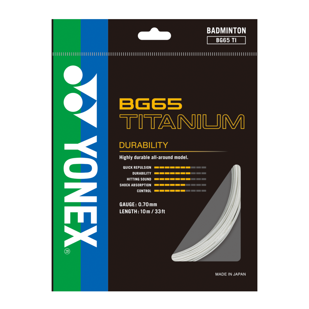 Yonex BG 65 Titanium Badminton String - 0.77mm Yonex BG 65 Titanium Badminton String - 0.77mm