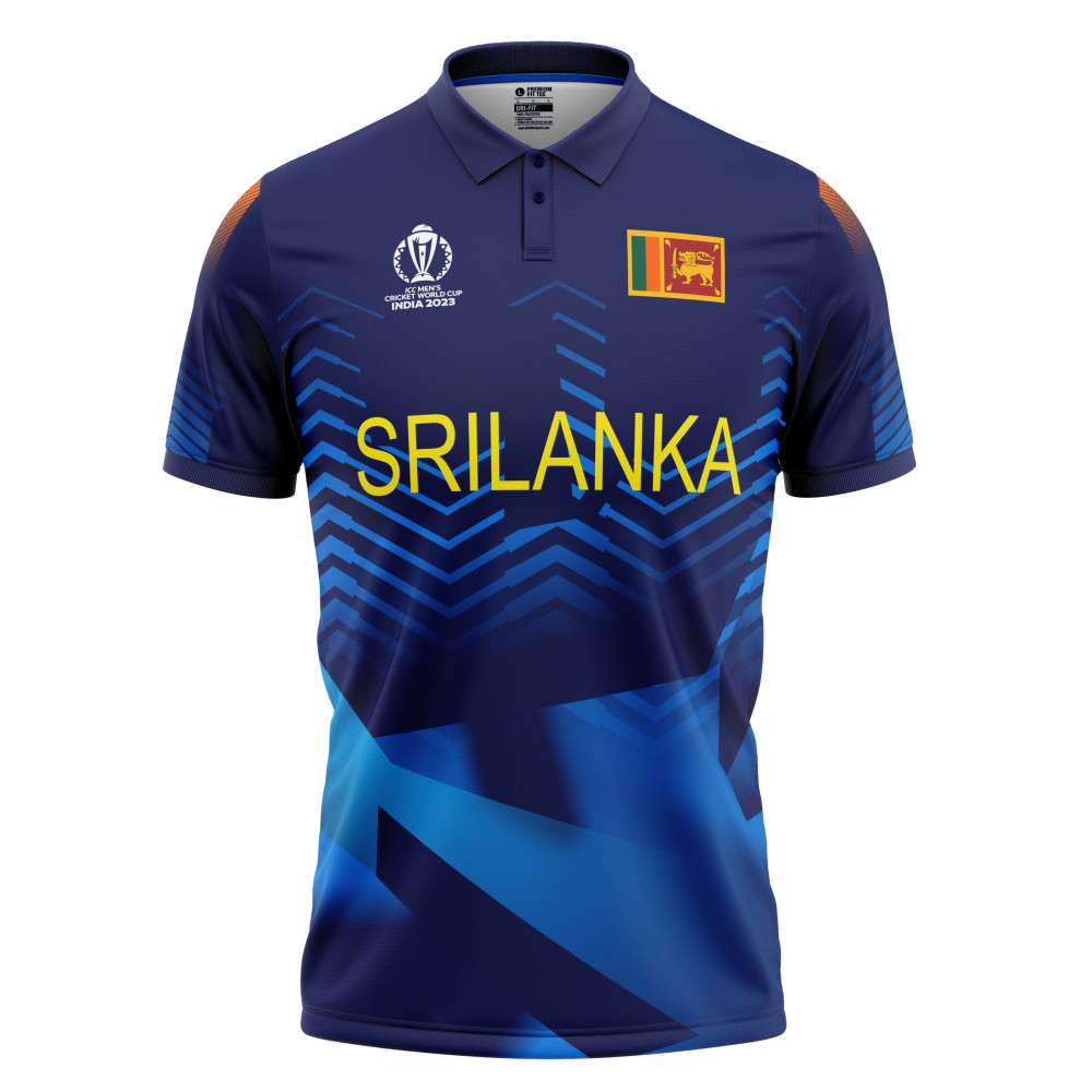 Sri lanka ODI World Cup 2023 Half Sleeves Cricket Fan Jersey - 100% Dryfit Polyester - With Name Personalisation