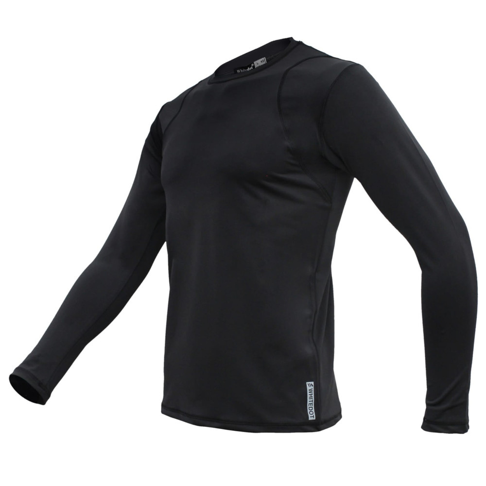 Whitedot Sigma Black Long Sleeve Compression Top