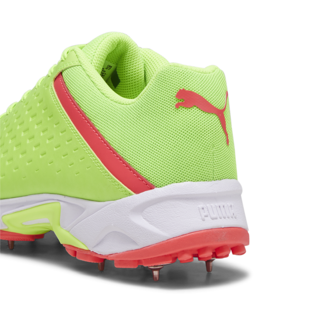 Puma 22.2 Spike Unisex Cricket Shoes - Green-Parakeet Green-Fire Orchid